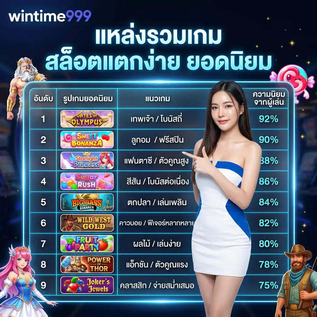 wintime999 แหล่งรวมเกม สล็อตแตกง่าย ยอดนิยม