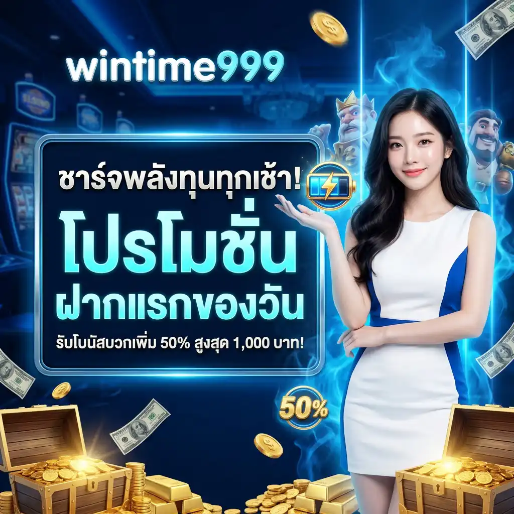 ชาร์จพลังทุนทุกเช้า! โปรโมชั่น ฝากแรกของวัน รับโบนัสบวกเพิ่ม 50% สูงสุด 1,000 บาท!